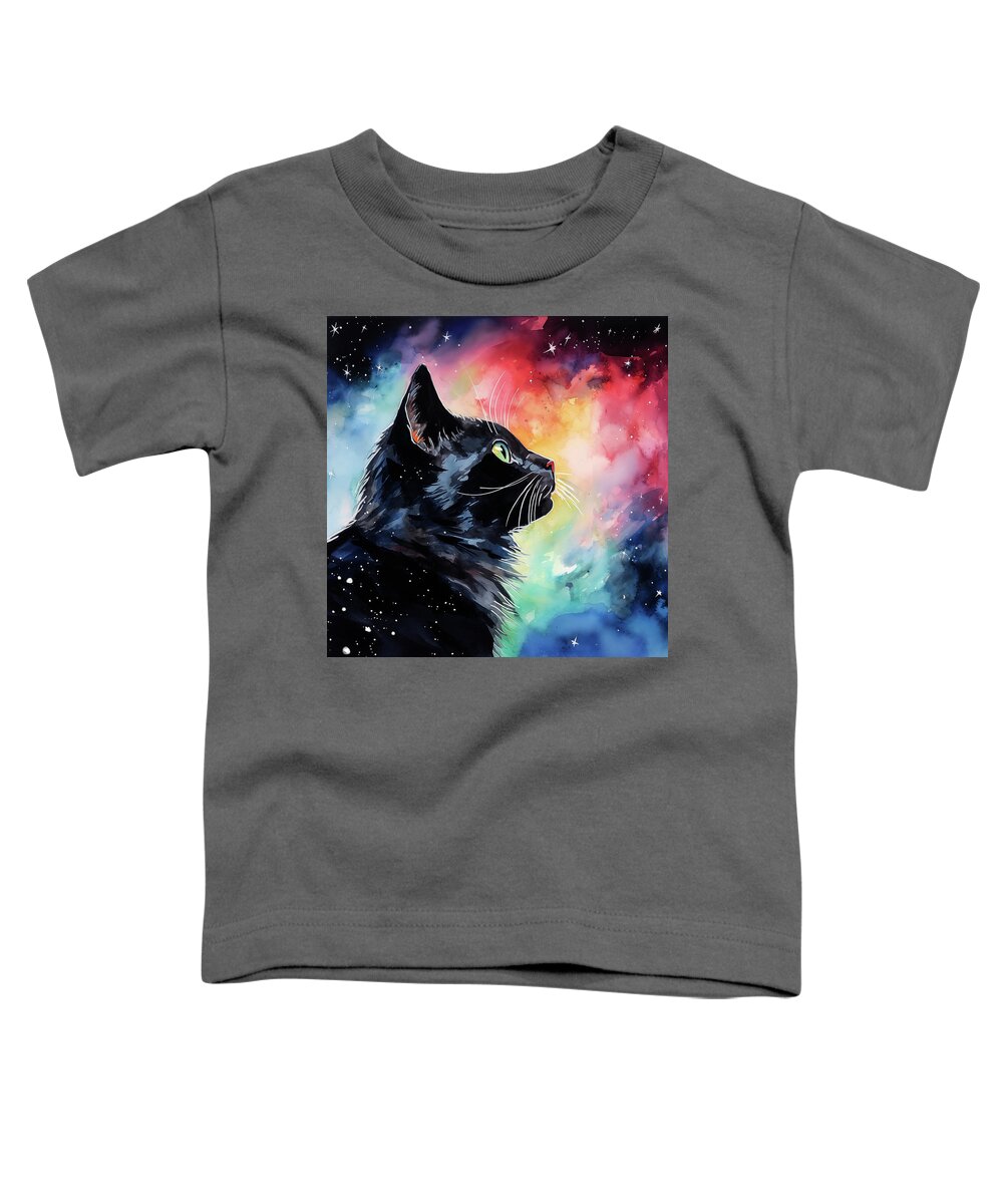 Cats Toddler T-Shirt featuring the digital art The Colorful Cat Constellation by Mark Tisdale