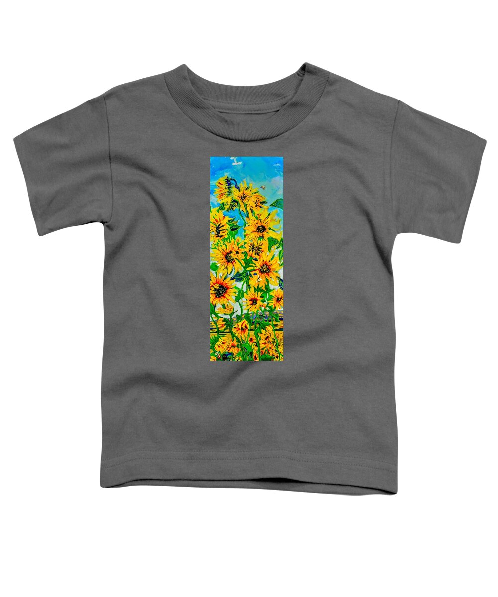 Sunflowers Toddler T-Shirt featuring the painting Ashkenazi Sunflowers by Marysue Ryan
