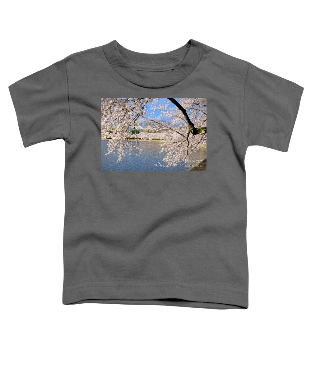 Cherry Blossom Festival Toddler T-Shirt featuring the photograph At Peak Bloom by Lois Bryan
