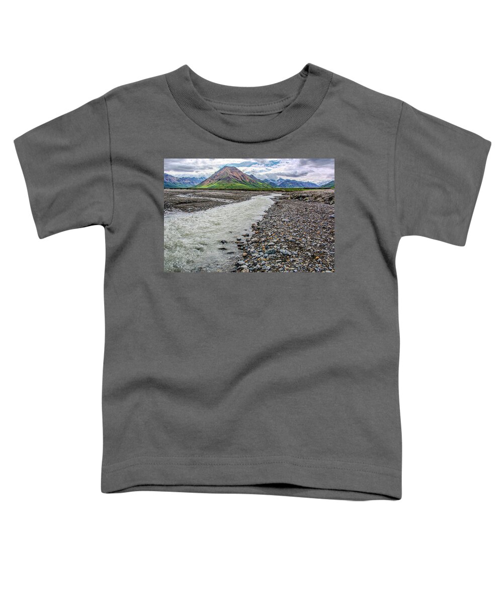 Denali Toddler T-Shirt featuring the photograph At the Foot of Denali by Douglas Wielfaert