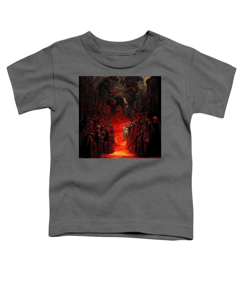 Hell Toddler T-Shirt featuring the painting At the Gates of Hell, 08 by AM FineArtPrints