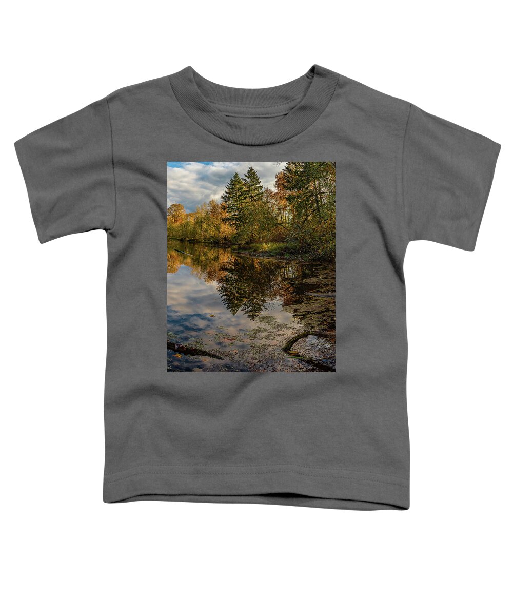  Toddler T-Shirt featuring the photograph At the pond by Ulrich Burkhalter