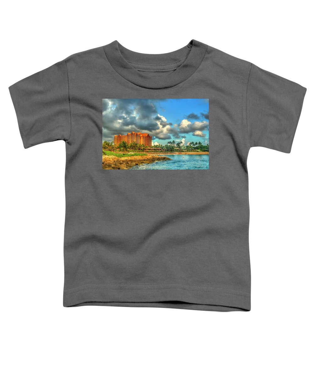 Reid Callaway The Aqua Pool Toddler T-Shirt featuring the photograph Oahu HI Aulani Disney Resort and Spa 2 Destination Paradise Seascape Art by Reid Callaway