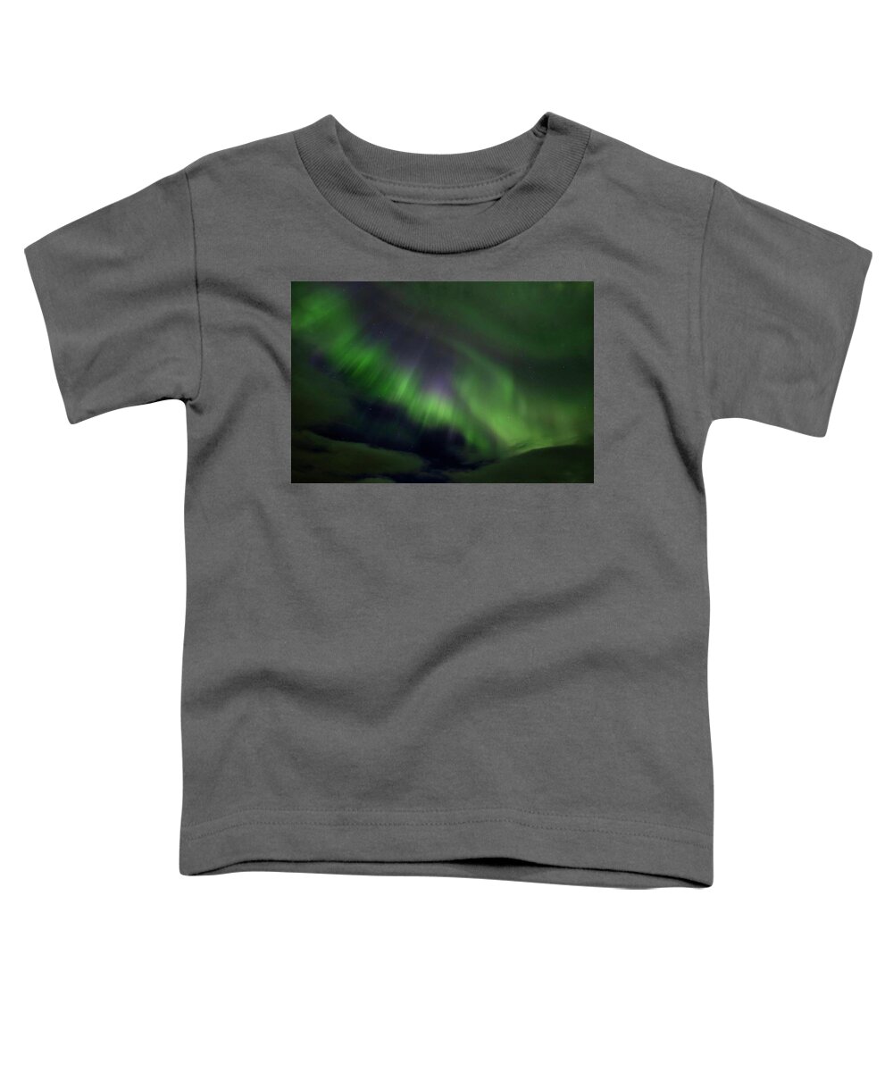 Aurora Borealis Toddler T-Shirt featuring the photograph Aurora by Judy Cuddehe