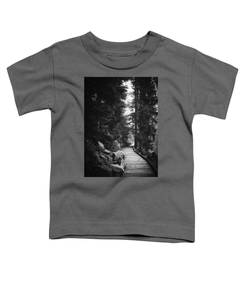 Black And White Toddler T-Shirt featuring the photograph Autumn Alley by Philippe Sainte-Laudy