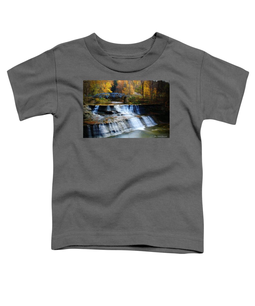 Water Fall Toddler T-Shirt featuring the photograph Autumn at Pain Falls by Mary Walchuck