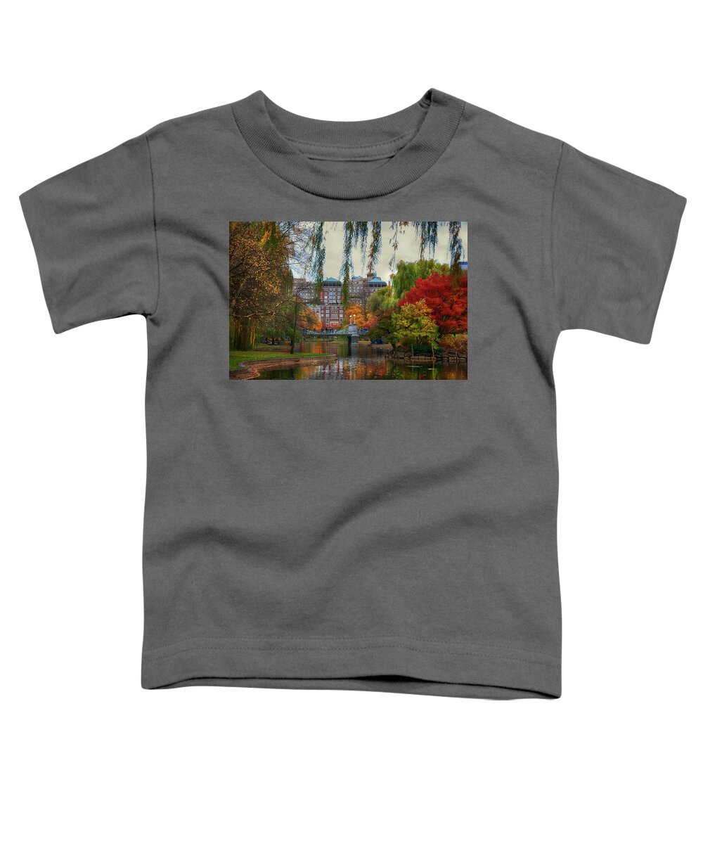 Willow Toddler T-Shirt featuring the photograph Autumn in Boston Garden by Joann Vitali