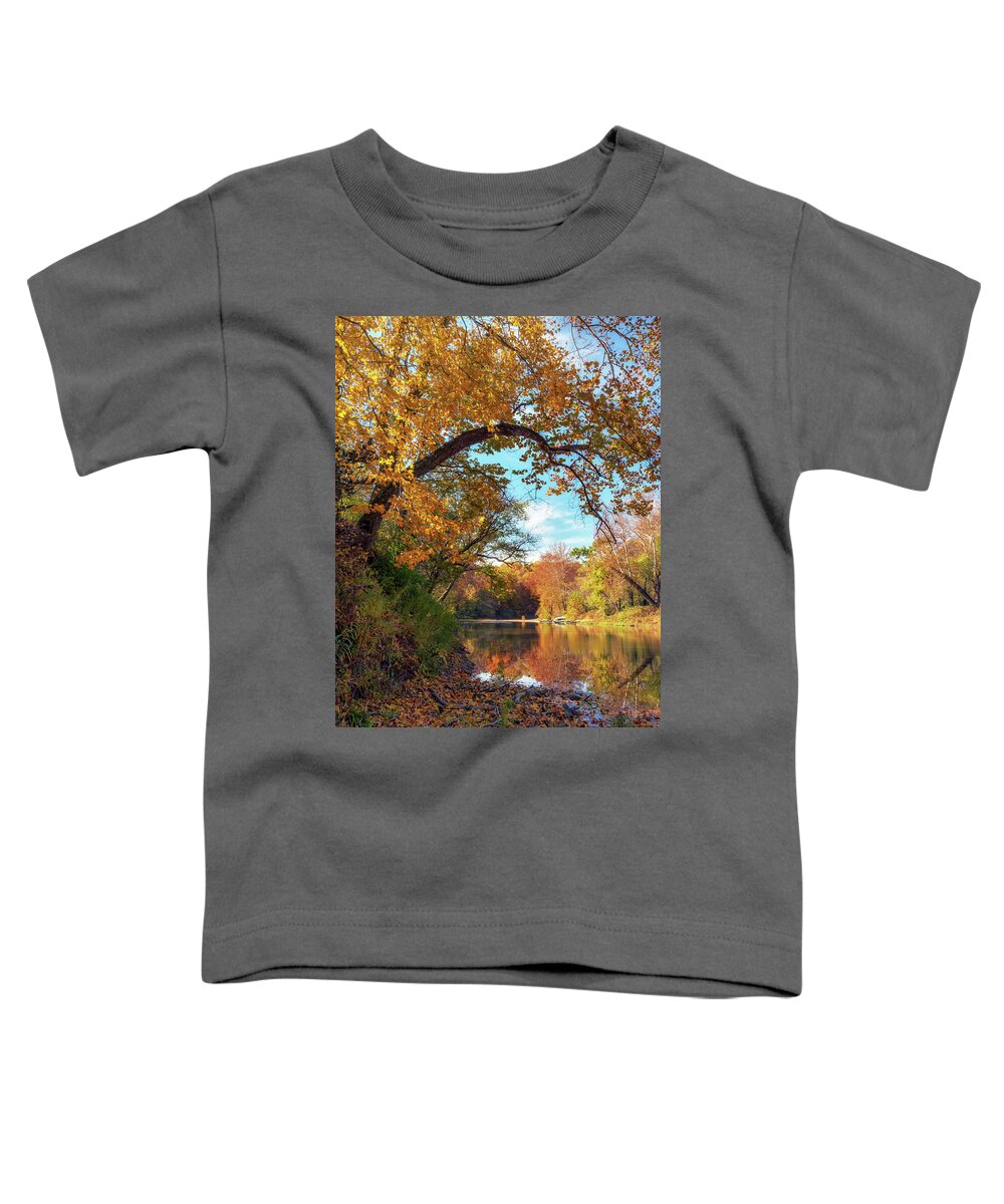 Fall Colors Toddler T-Shirt featuring the photograph Autumn on Sugar Creek by Susan Rissi Tregoning