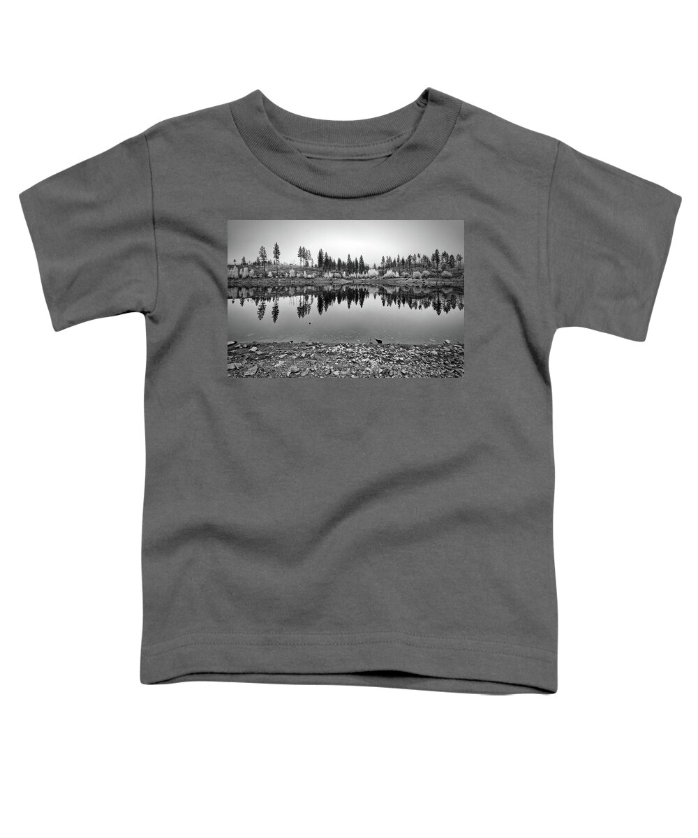 Landscape Toddler T-Shirt featuring the photograph Autumn Pond Reflection by Allan Van Gasbeck