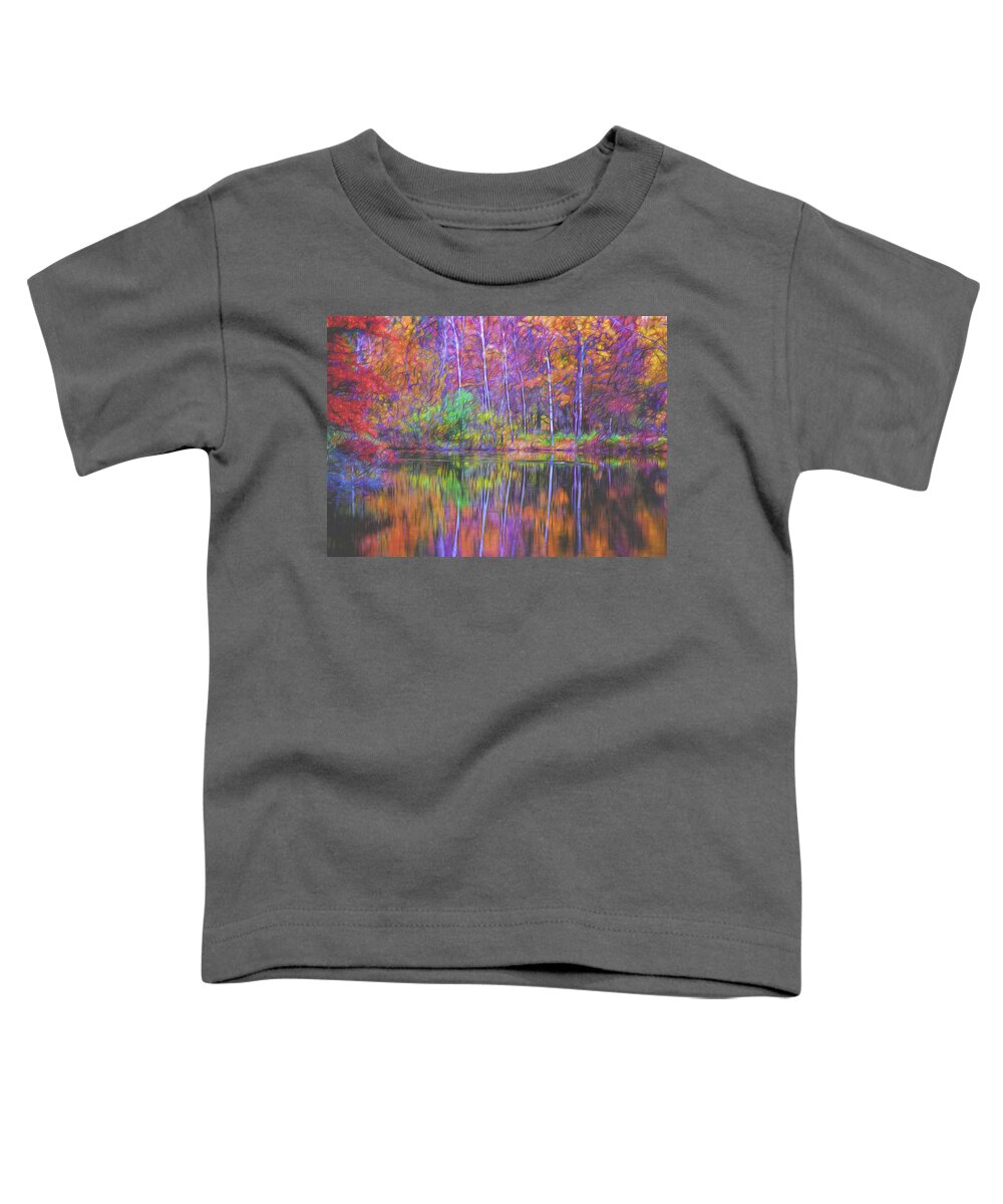 Lake Reflection Toddler T-Shirt featuring the photograph Autumn Reflection II by Tom Singleton