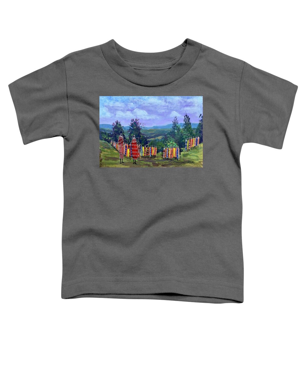 Africa Toddler T-Shirt featuring the painting B-418 by Martin Bulinya