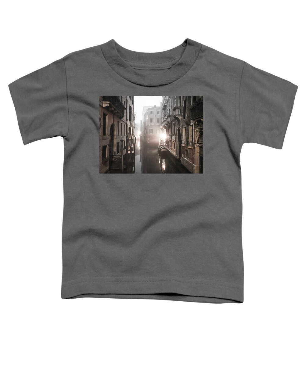 Fine Art Photo Toddler T-Shirt featuring the photograph B0010304xW_Lights in the fog, Venice by Marco Missiaja