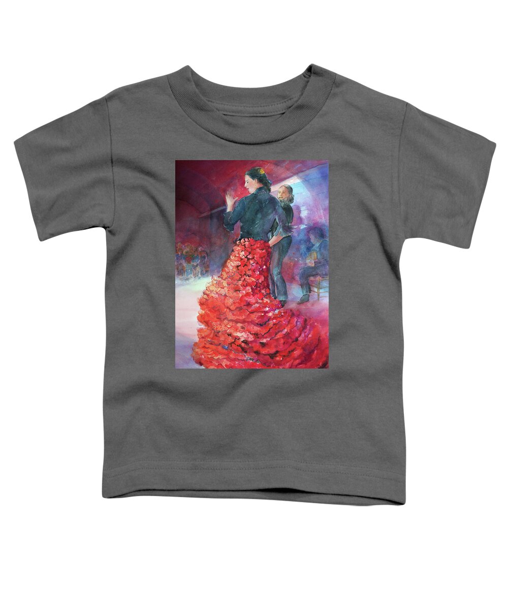 Dancers Toddler T-Shirt featuring the painting Baile Flamenco by Sue Kemp
