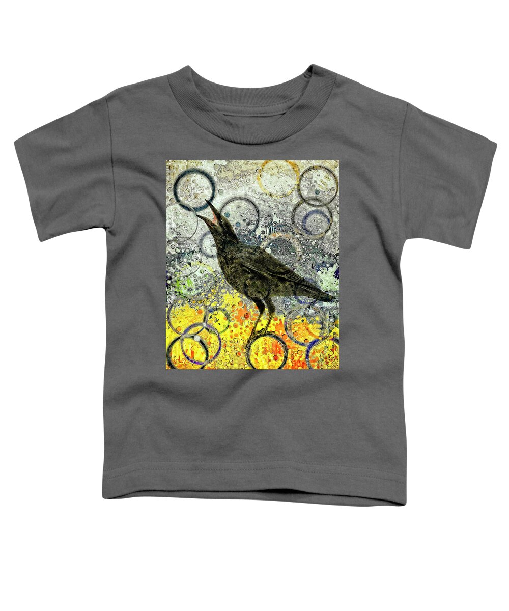 Raven Toddler T-Shirt featuring the mixed media Balancing Act No. 2 by Sandra Selle Rodriguez