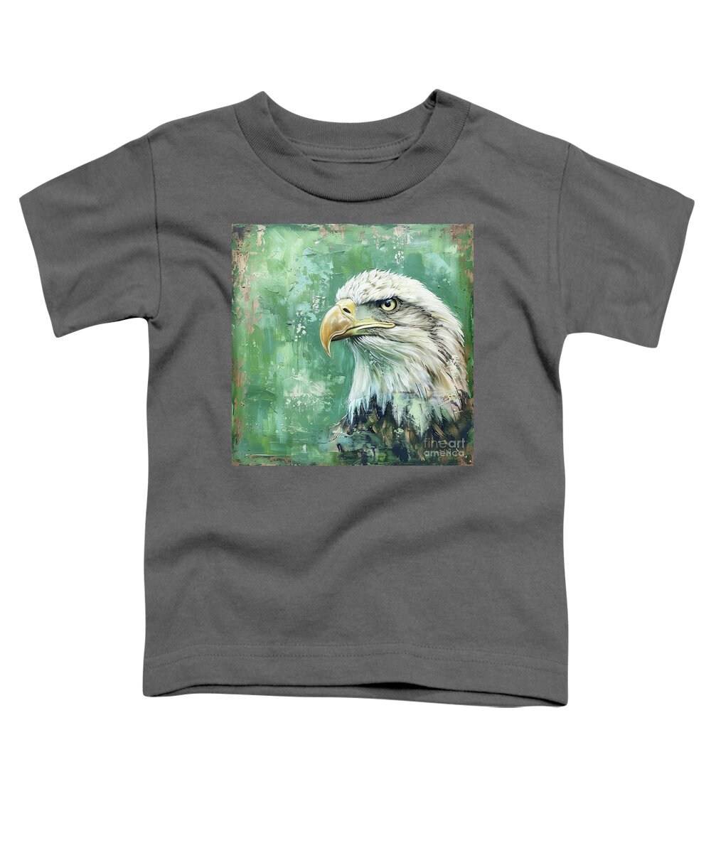 Eagle Toddler T-Shirt featuring the painting Bald Eagle Portrait by Tina LeCour