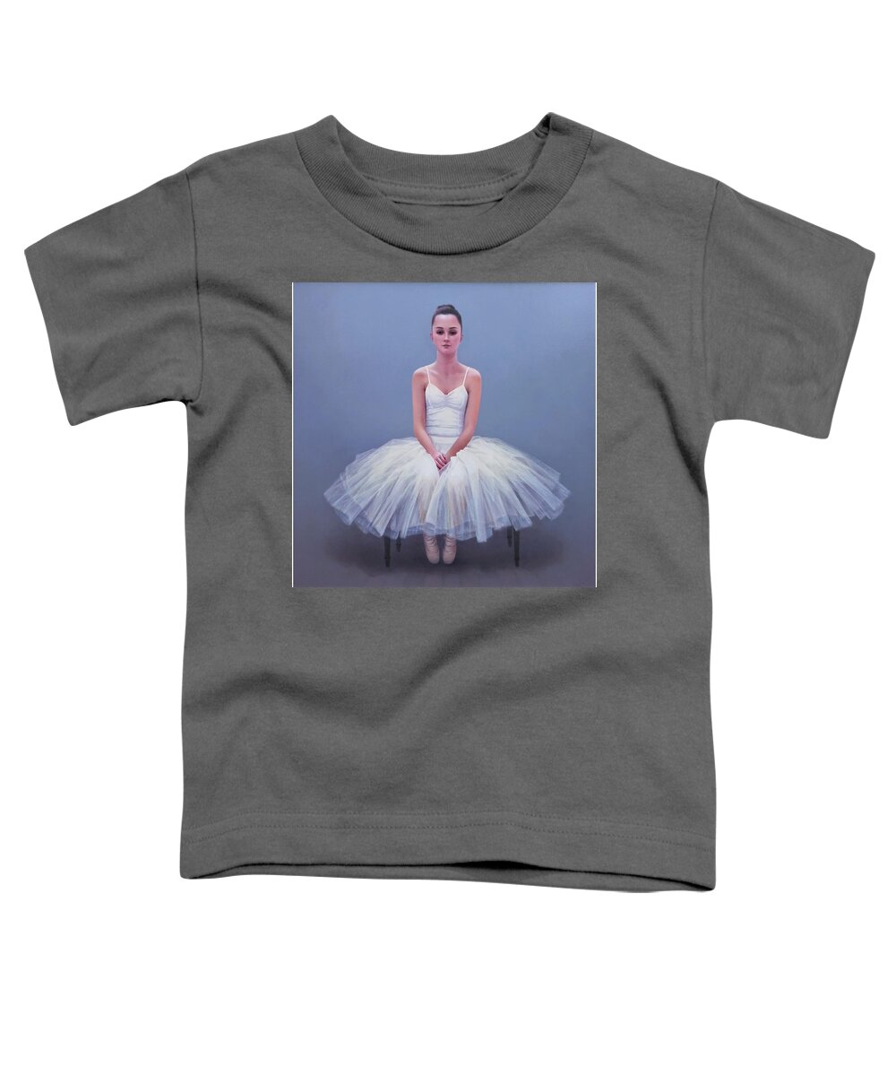 Realism Toddler T-Shirt featuring the painting Ballerina by Zusheng Yu