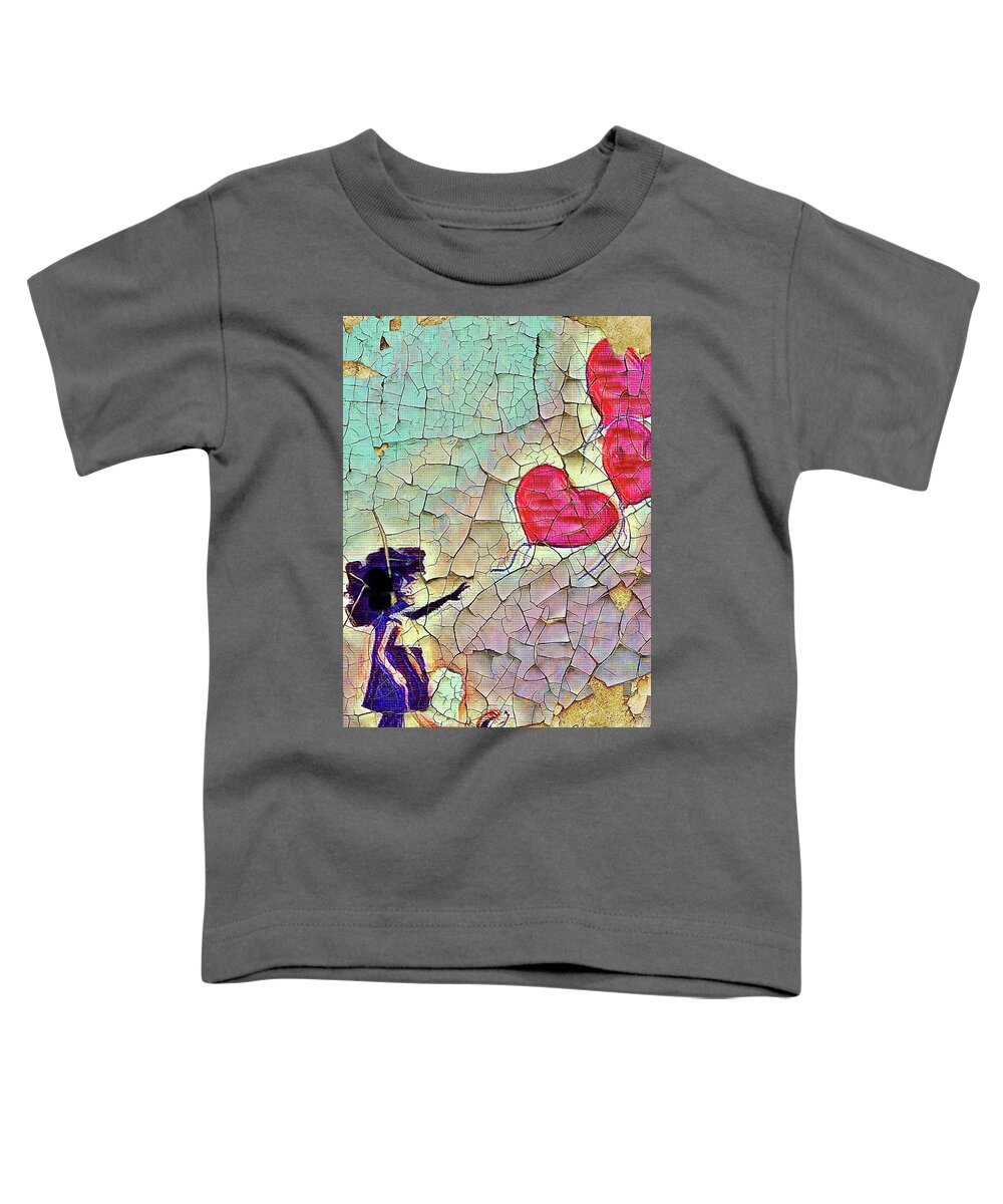  Toddler T-Shirt featuring the mixed media Balloons by Angie ONeal
