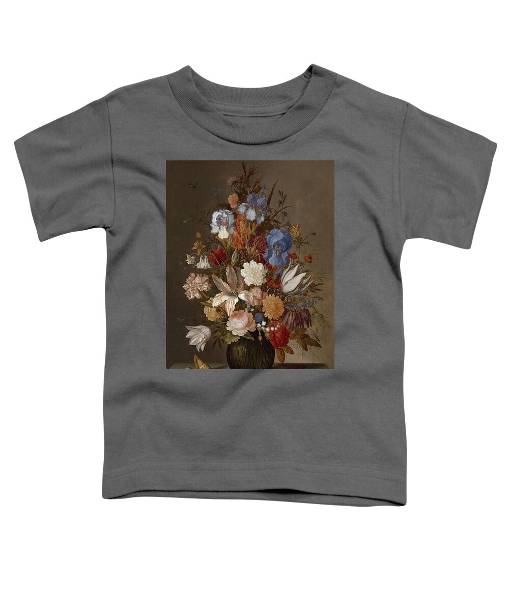  Toddler T-Shirt featuring the painting Balthasar van der Ast - Still Life with Flowers by Les Classics