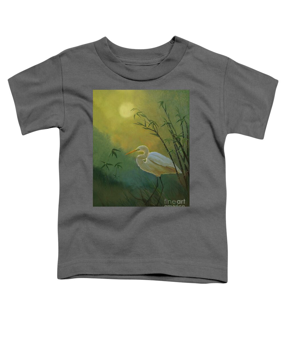 Cranes Toddler T-Shirt featuring the digital art Bamboo Beauty by Melinda Hughes-Berland
