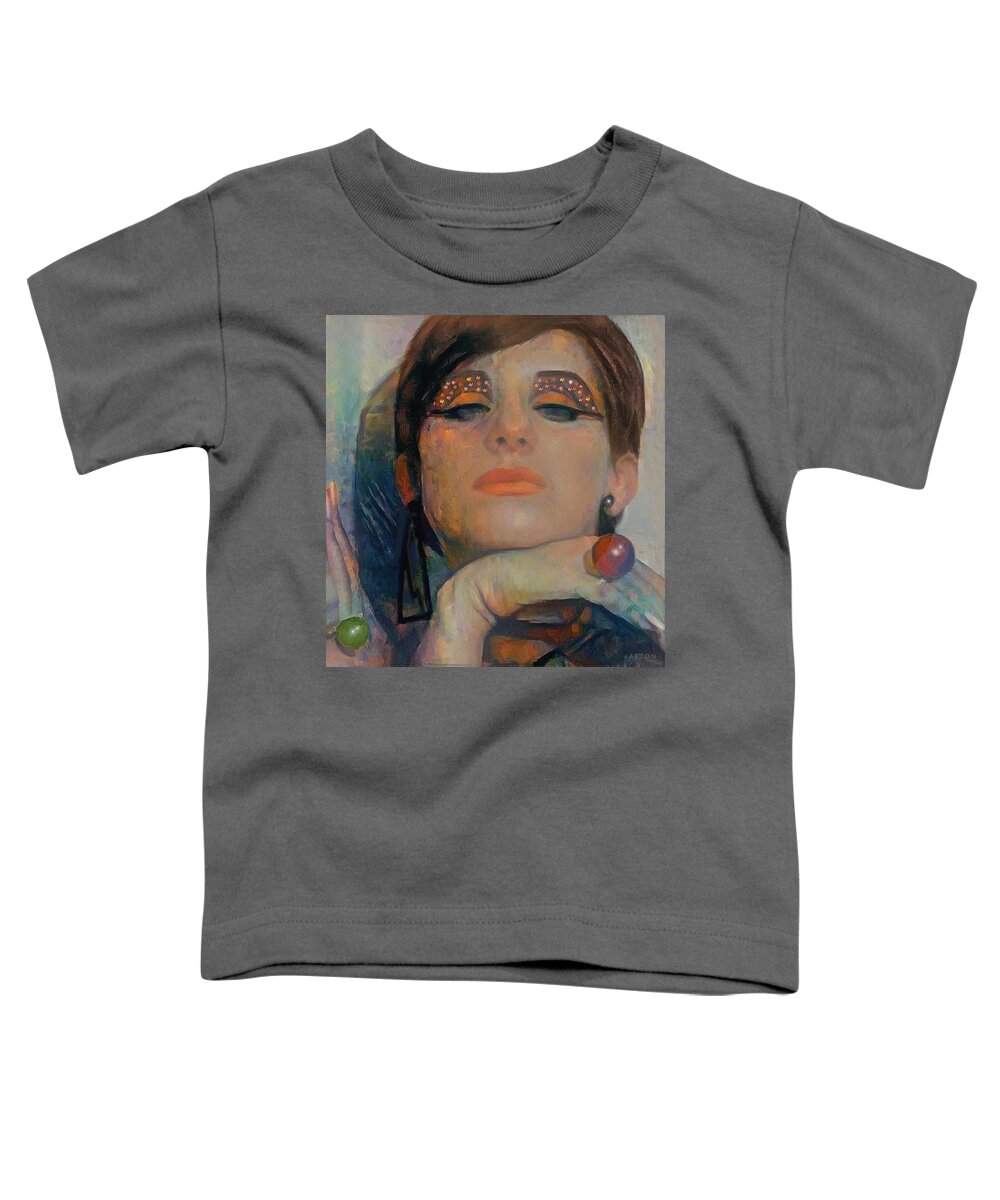  Toddler T-Shirt featuring the digital art Barbra Streisand 14 by Richard Laeton