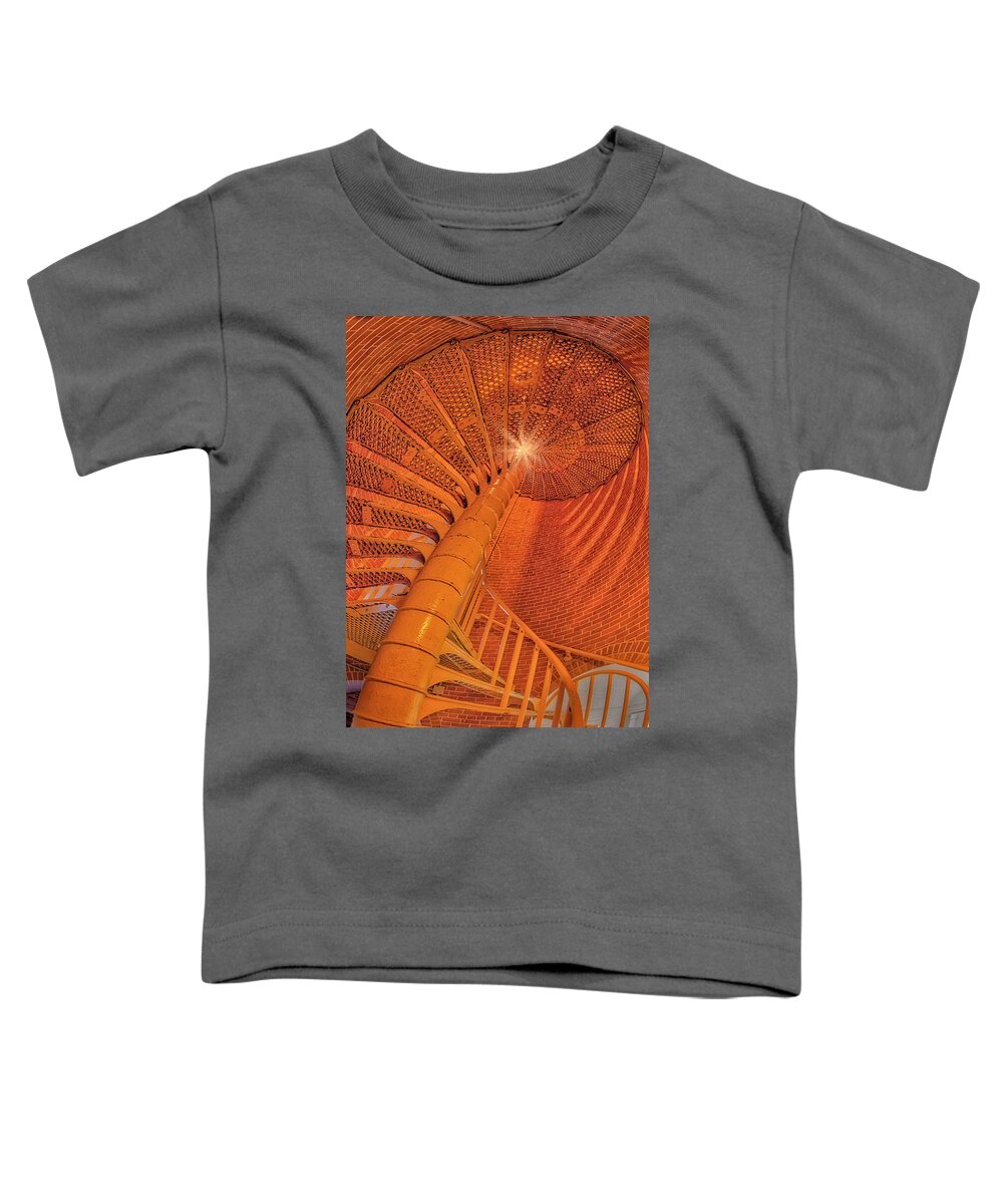 Spiral Staircase Toddler T-Shirt featuring the photograph Barnegat Light Spiral Staircase by Susan Candelario