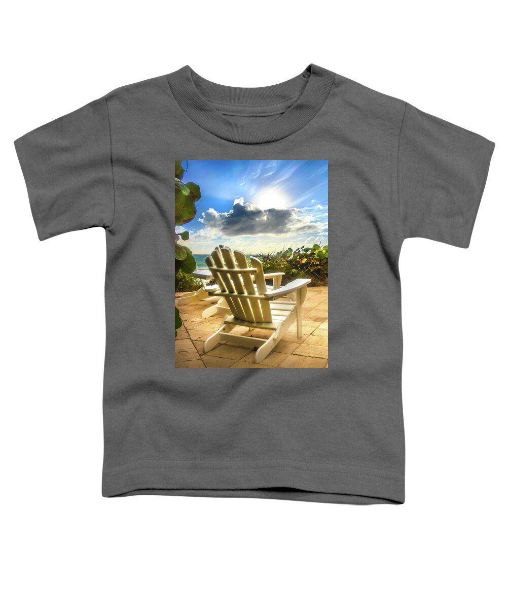 Clouds Toddler T-Shirt featuring the photograph Beachtime Glow by Debra and Dave Vanderlaan