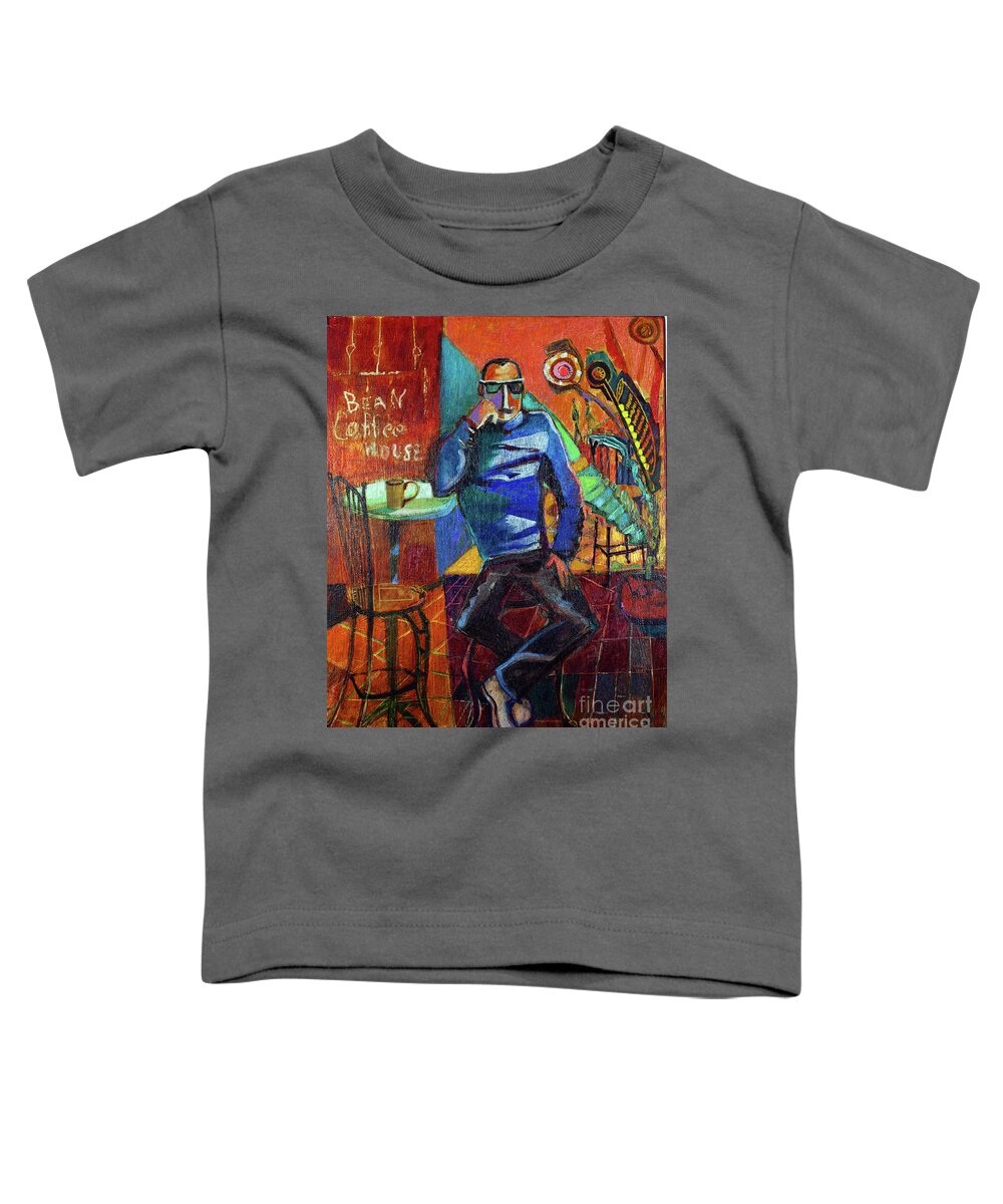 Bean Coffee House Toddler T-Shirt featuring the painting Bean Coffee House by Cherie Salerno