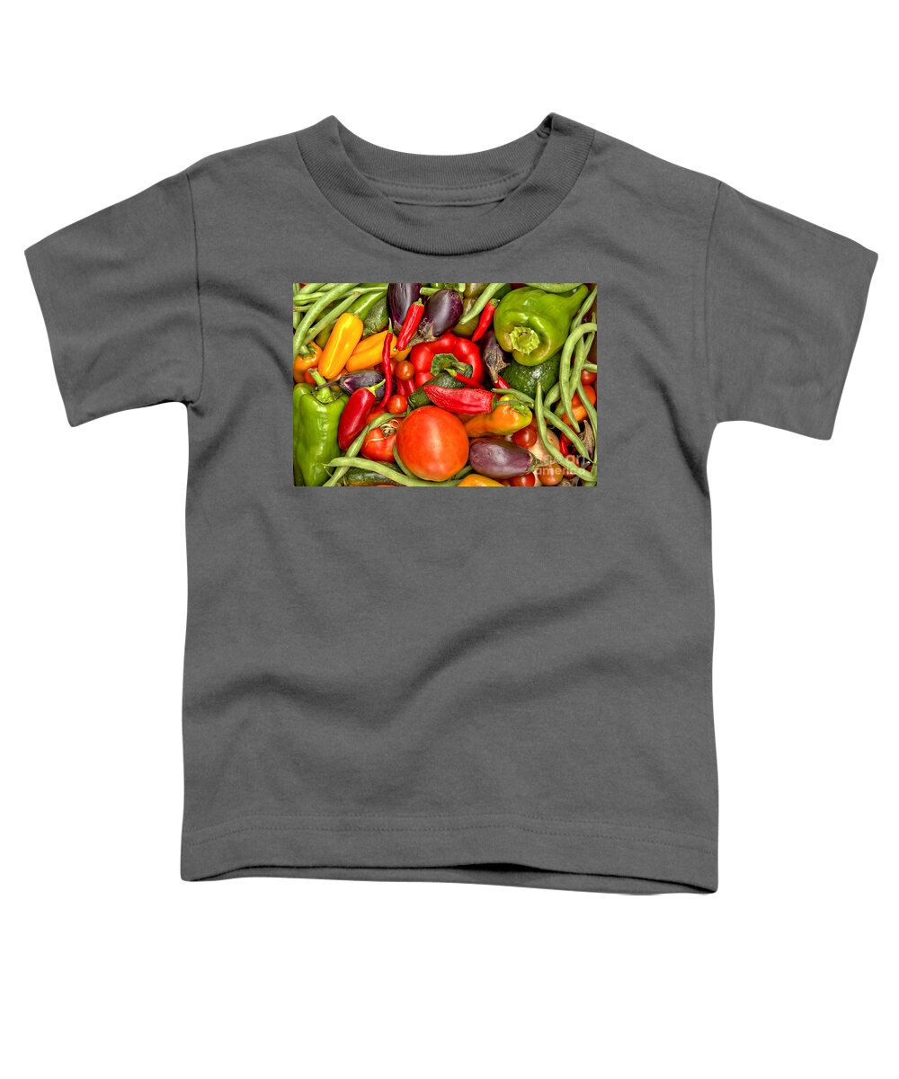 Peppers Toddler T-Shirt featuring the photograph Beans Peppers And Tomatoes by Adam Jewell