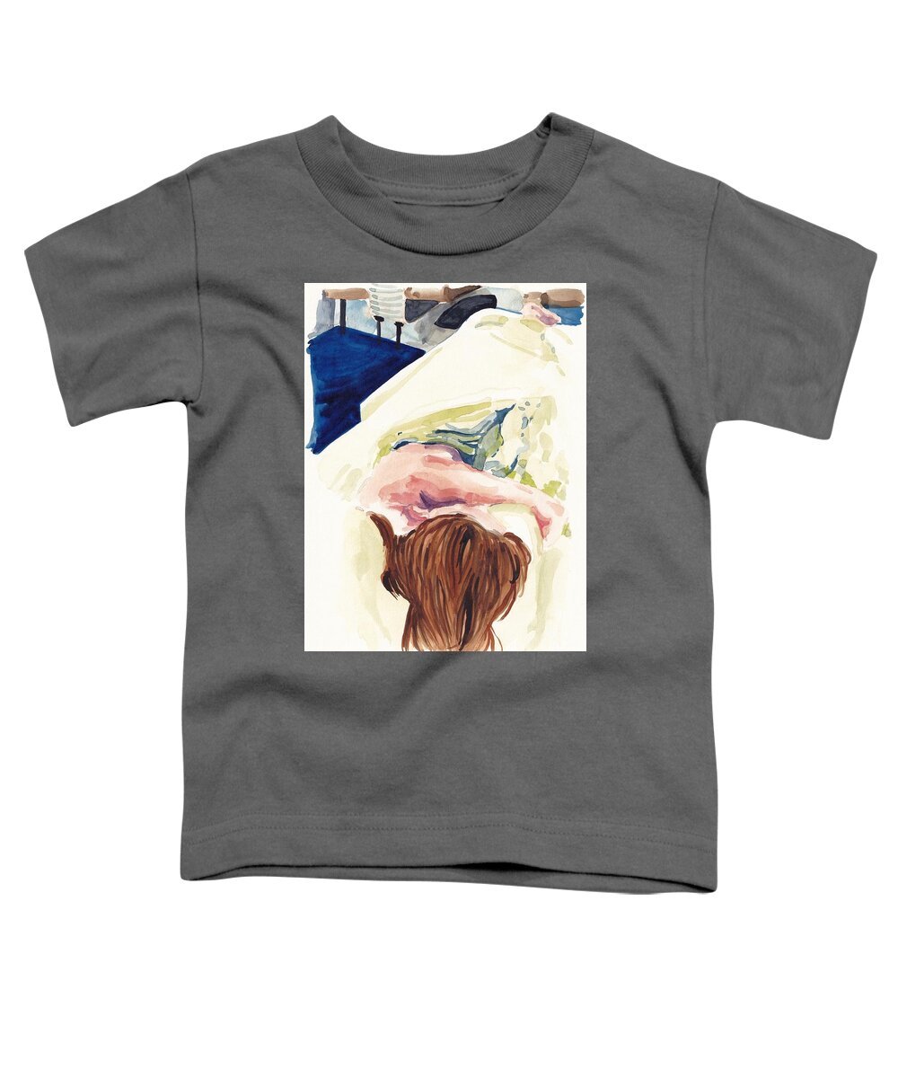 Woman Toddler T-Shirt featuring the painting Beauty Sleep by George Cret
