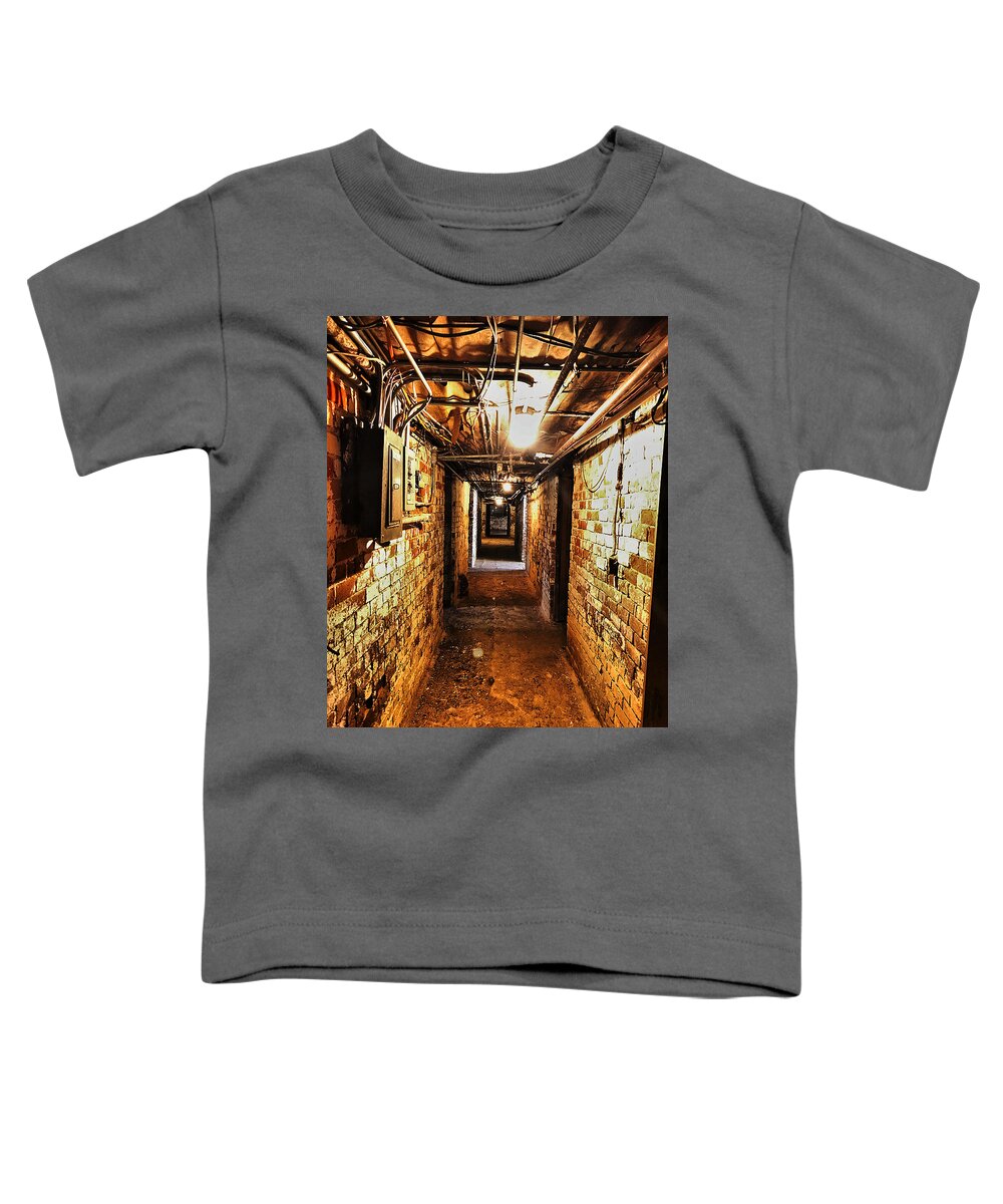 Toddler T-Shirt featuring the photograph Bellmead basement by Stephen Dorton