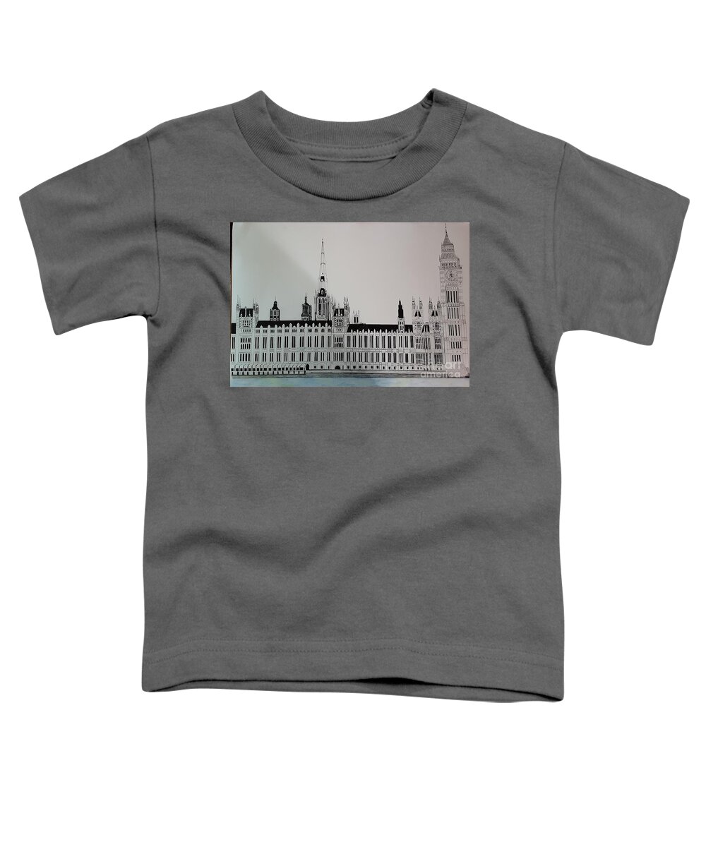 Original Toddler T-Shirt featuring the drawing Big Ben by Donald Northup