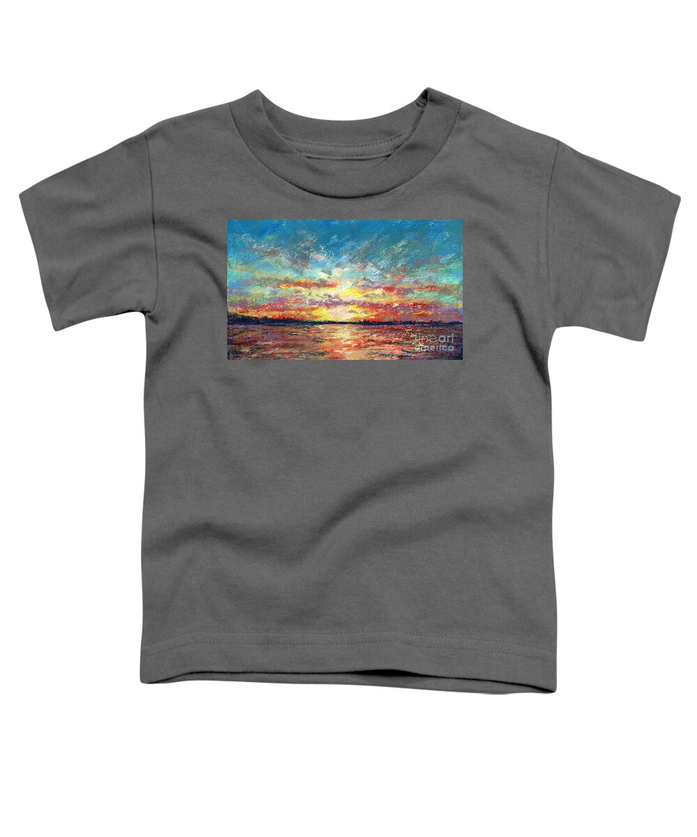 Sunset Toddler T-Shirt featuring the pastel Big Sound Sunset by Susan Herbst