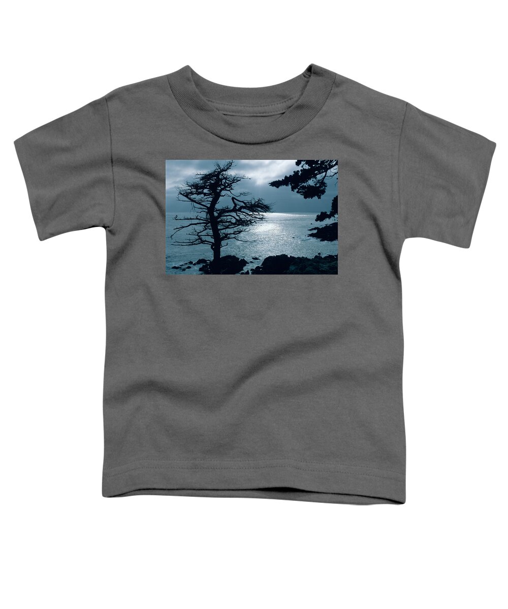 Lone Cypress Toddler T-Shirt featuring the photograph Lone Cypress - Silhouette - Big Sur - Monterey - California. by Bonnie Colgan