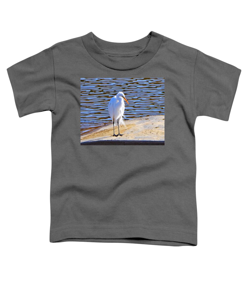 Egret Toddler T-Shirt featuring the photograph Big Tall Bird by Andrew Lawrence