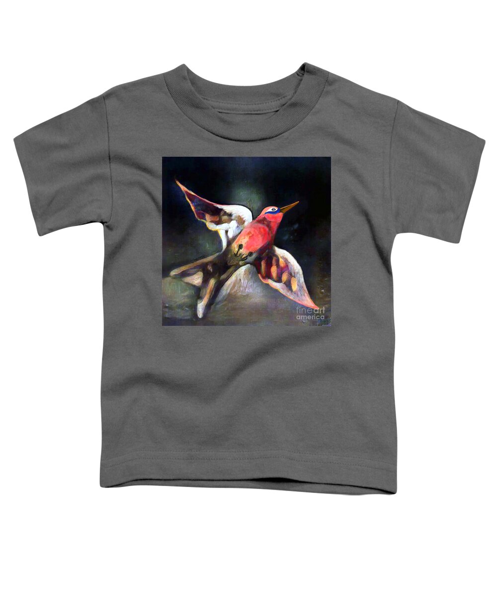 American Art Toddler T-Shirt featuring the digital art Bird Flying Solo 0130 by Stacey Mayer