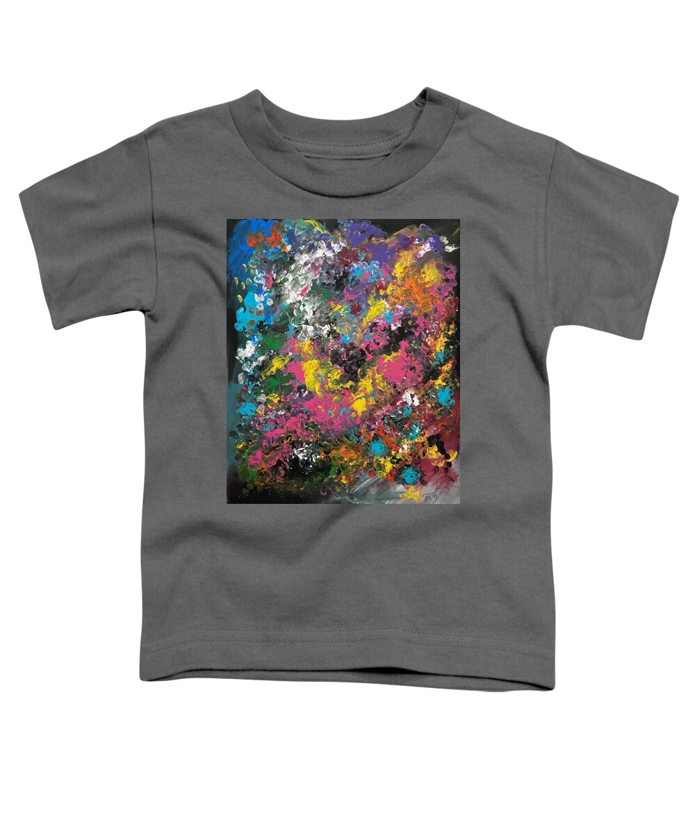 Abstract Toddler T-Shirt featuring the painting Birds of a Feather by Jeff Malderez