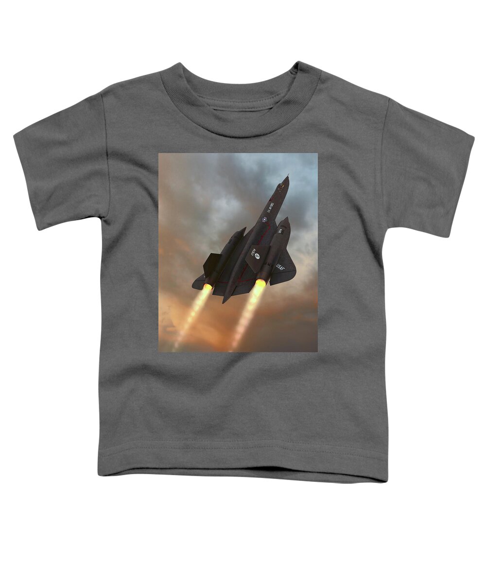 Blackbird Toddler T-Shirt featuring the digital art Blackbird Rising by David Luebbert