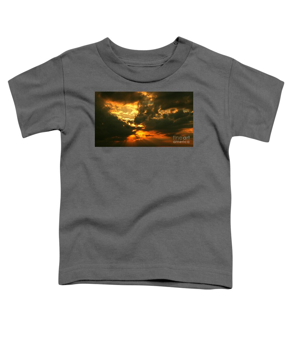 Fototaker Toddler T-Shirt featuring the photograph Blazing Sunset by fototaker Tony