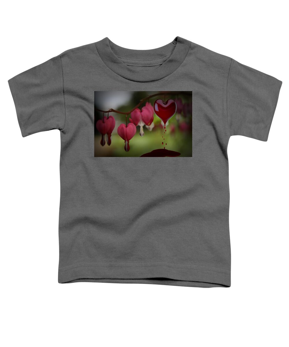 Flower Toddler T-Shirt featuring the digital art Bleeding Heart by DJ Florek