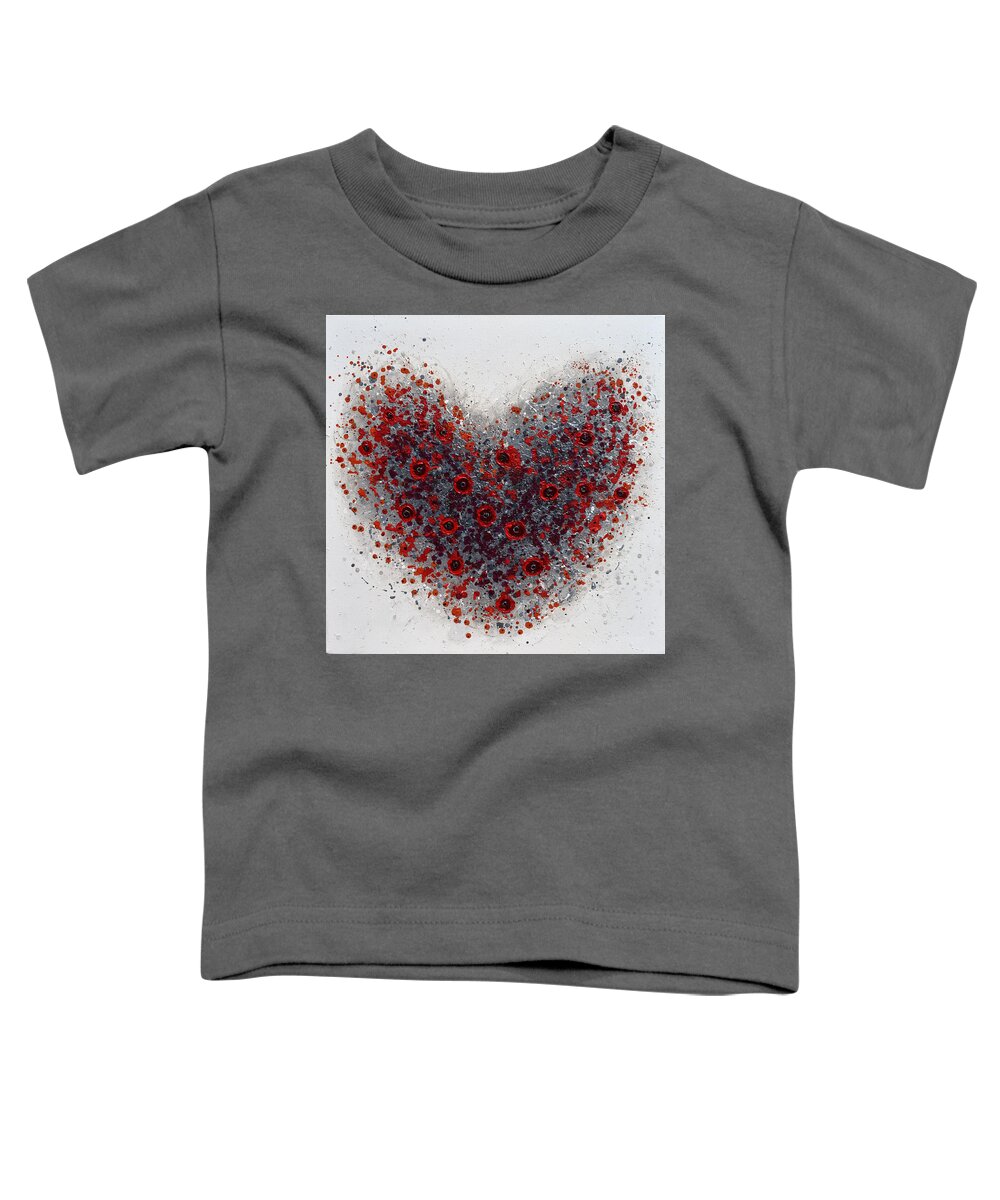 Heart Toddler T-Shirt featuring the painting Blooming with Love by Amanda Dagg
