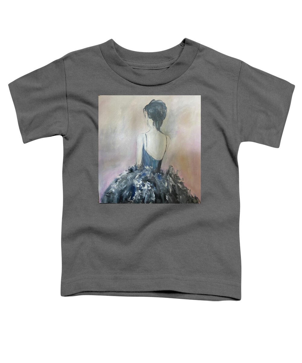 Woman Toddler T-Shirt featuring the painting Blue Dancer by Denice Palanuk Wilson