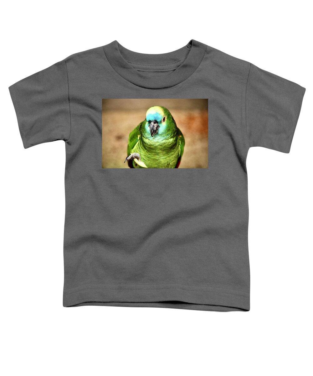  Toddler T-Shirt featuring the photograph Blue Fronted Amazon Parrot by Gordon James