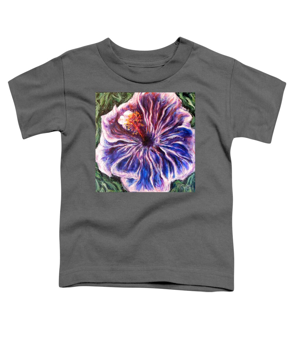 Hibiscus Toddler T-Shirt featuring the painting Blue Hibiscus by John Bohn