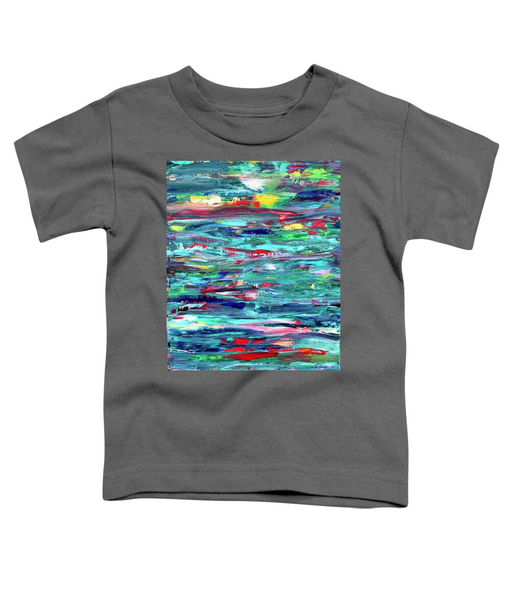 Abstract Toddler T-Shirt featuring the painting Blue Horizon by Teresa Moerer