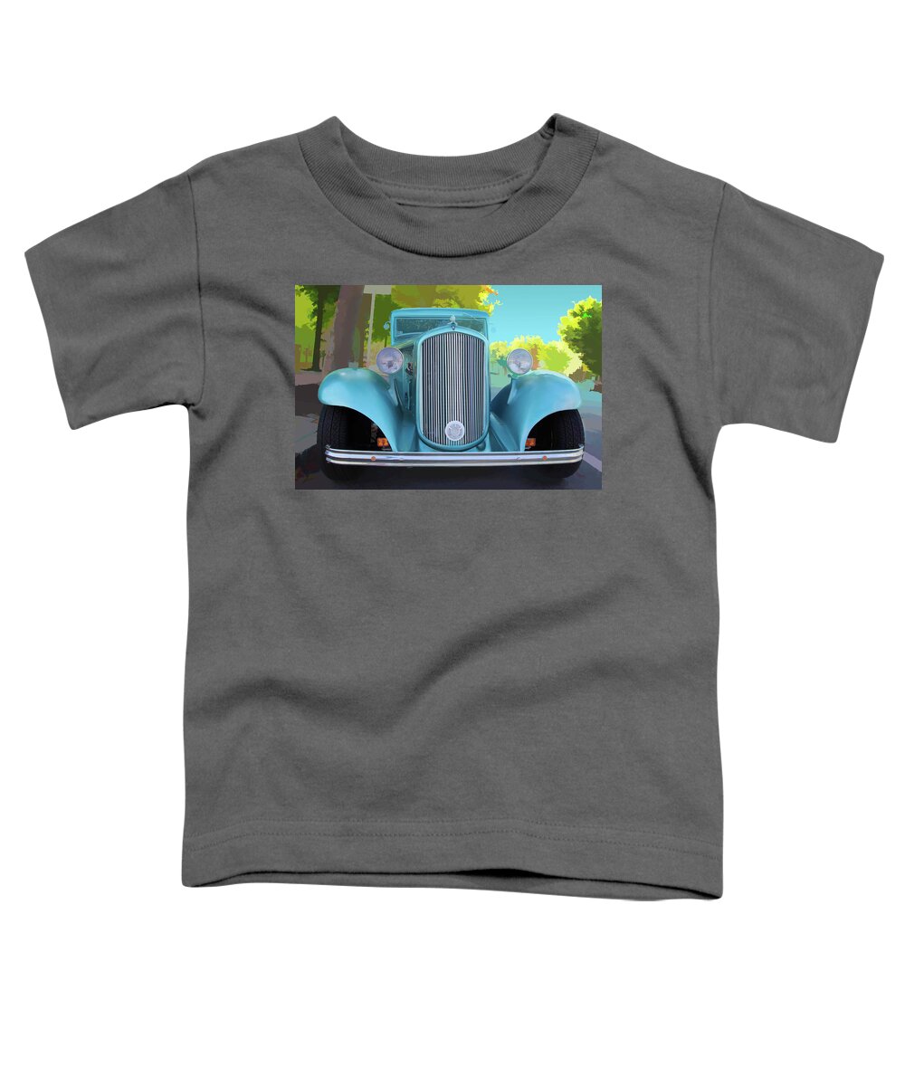 Hot Rod Toddler T-Shirt featuring the photograph Blue Hot Rod -1934 Chevy by Steve Ladner