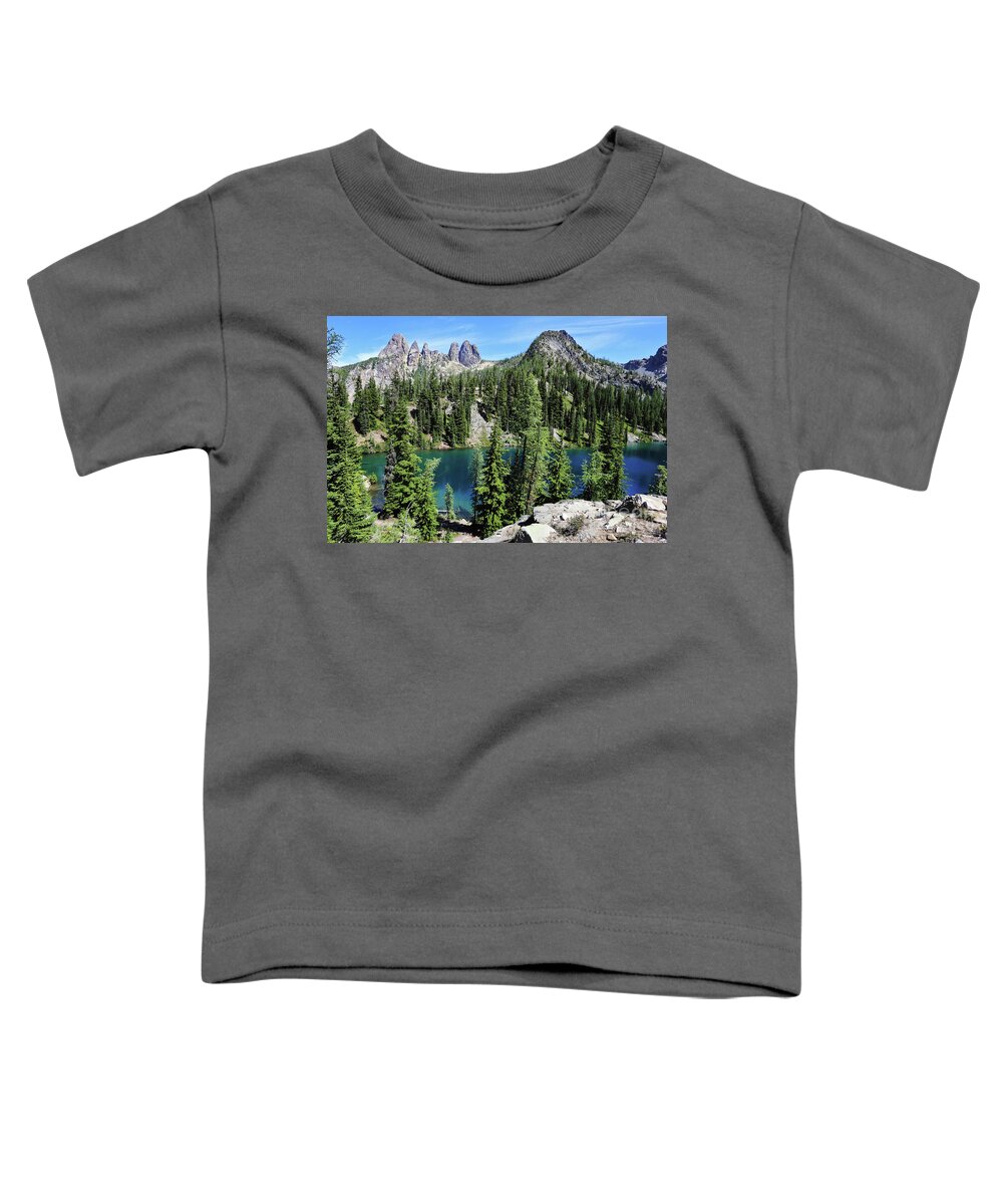 Mountains Toddler T-Shirt featuring the photograph Blue Lake by Sylvia Cook