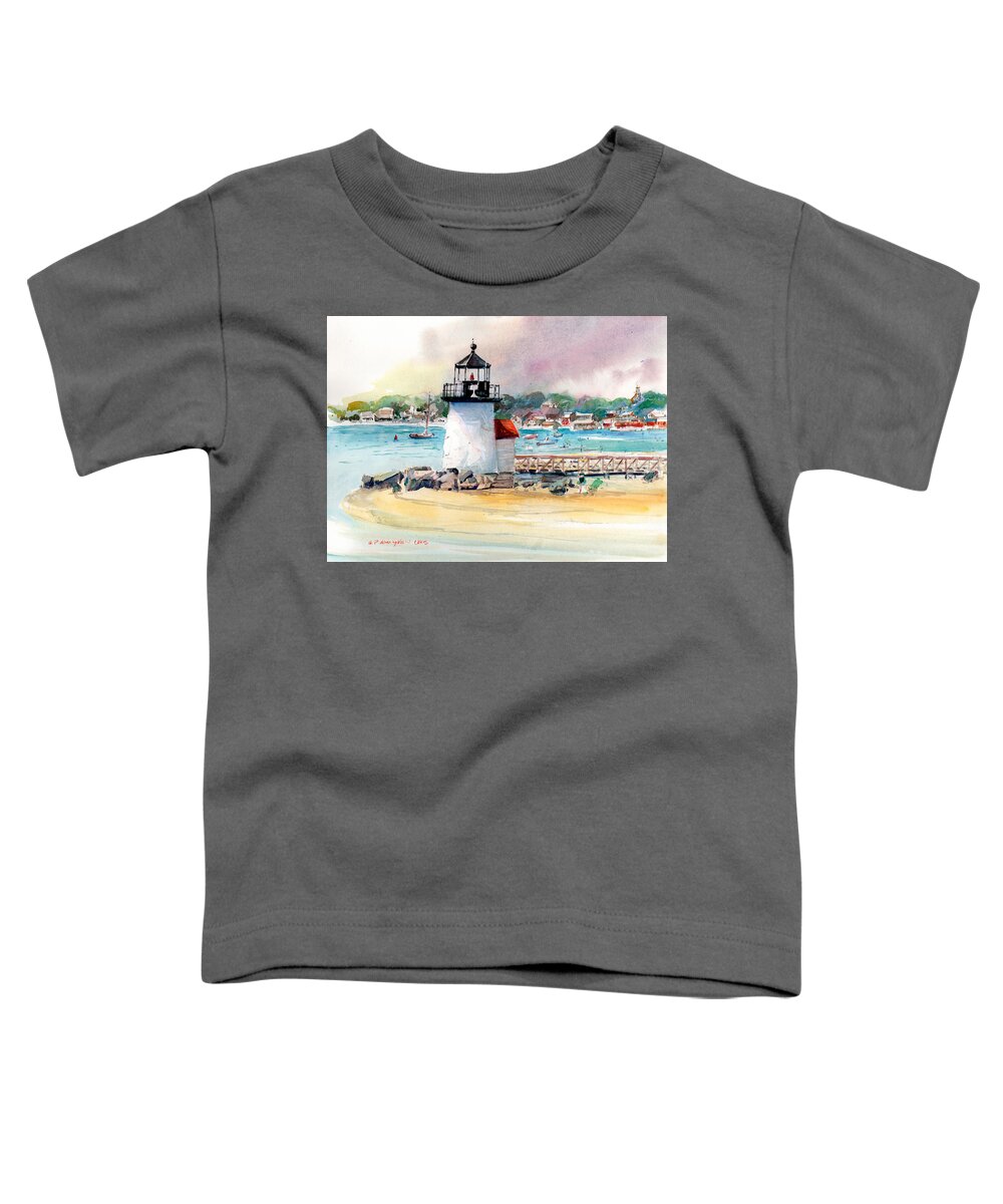 Nantucket Toddler T-Shirt featuring the painting Brant Point Light by P Anthony Visco