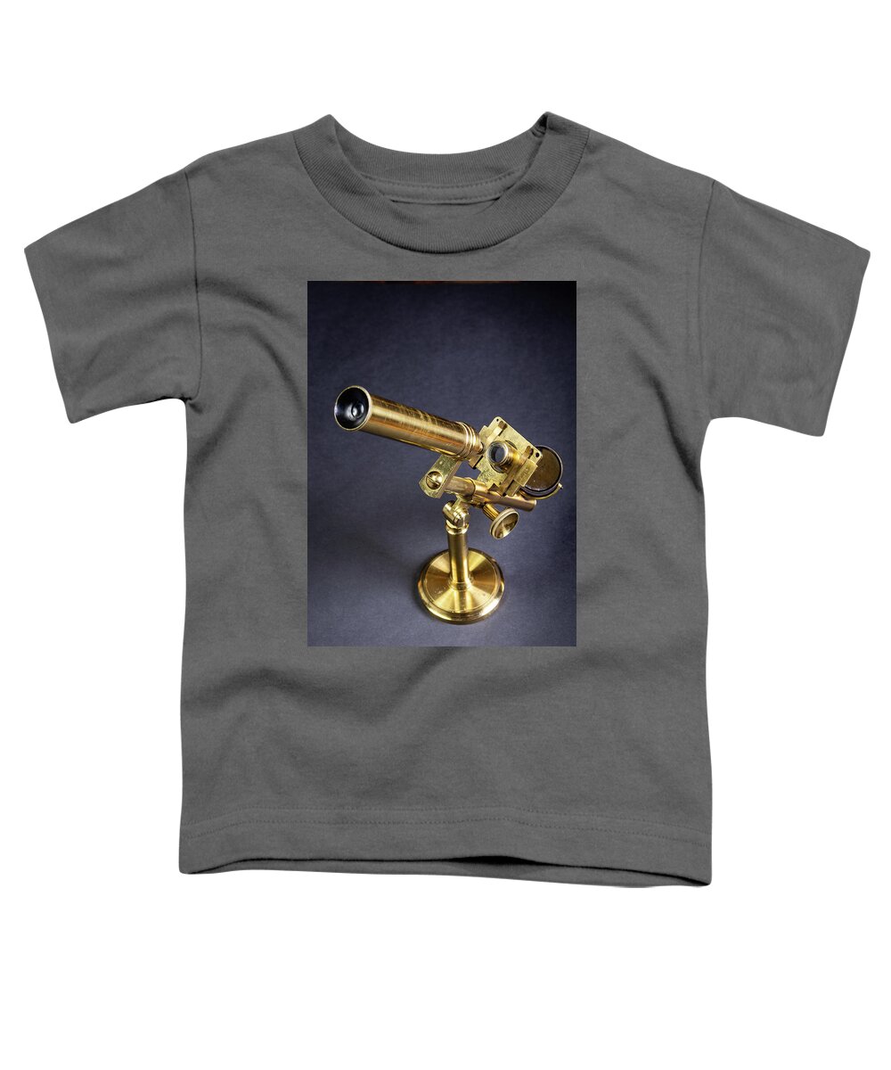 Microscope Toddler T-Shirt featuring the photograph Brass microscope by Average Images