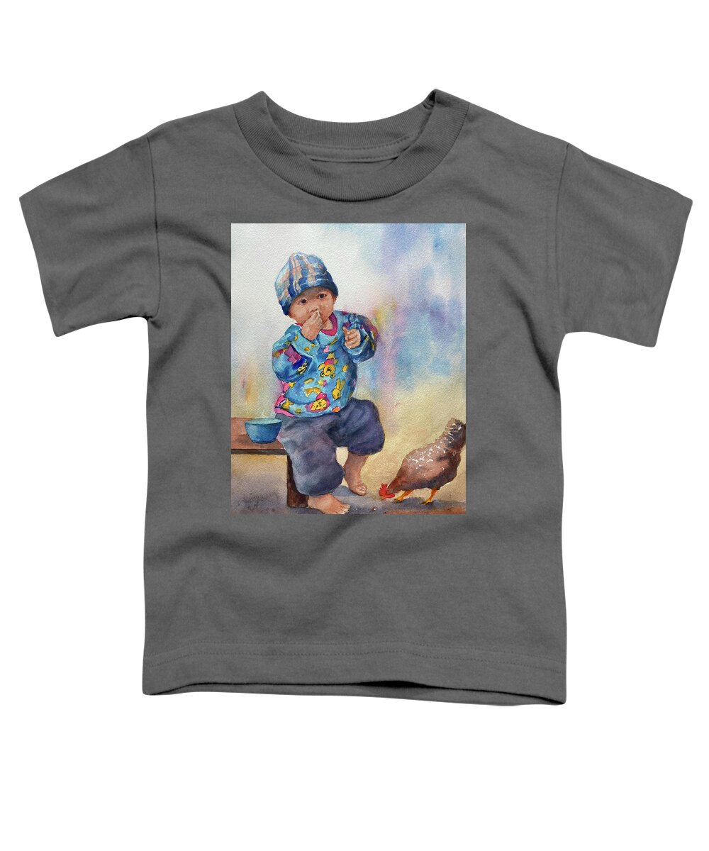  Toddler T-Shirt featuring the painting Breakfast by Barbara Parisien