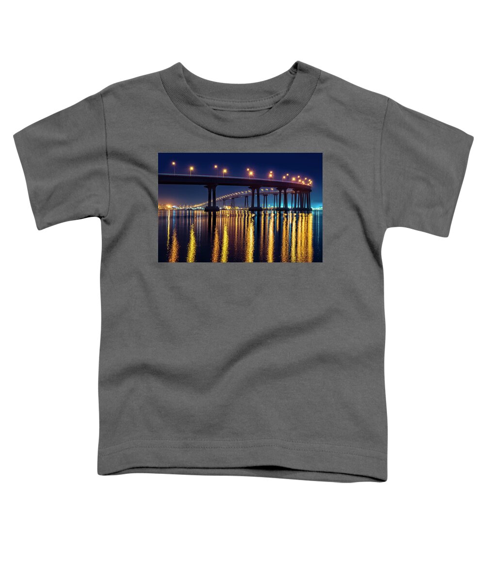 Coronado Bay Bridge Toddler T-Shirt featuring the photograph Bridge Bedazzled by Dan McGeorge